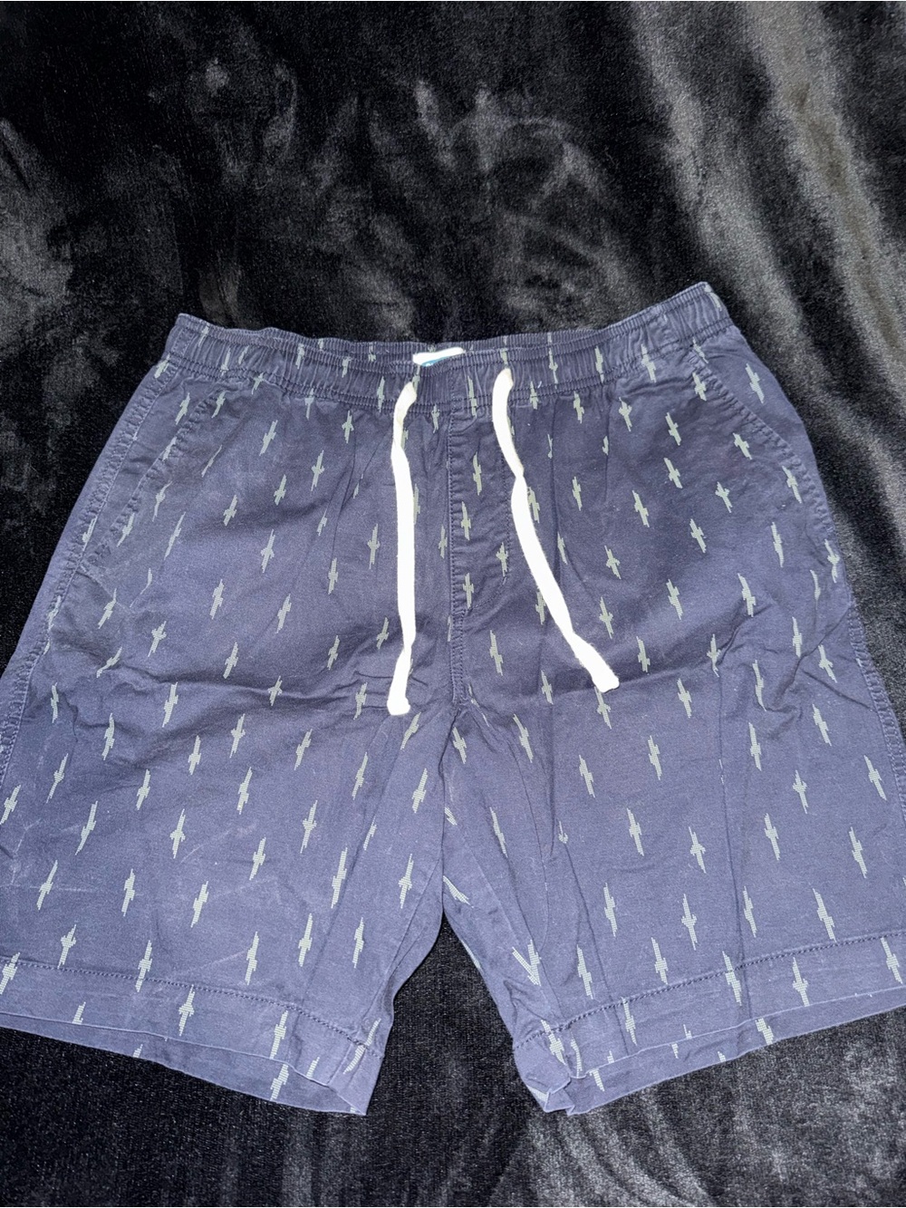 Old Navy Navy Shorts with Light Gray Lightning Pattern